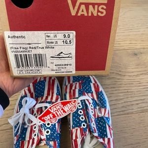 Vans authentic Free Flag Red/True White Mens shoes